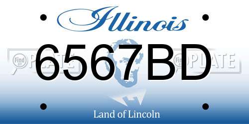 6567BD Illinois License Plate