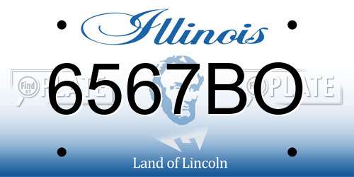 6567BO Illinois License Plate