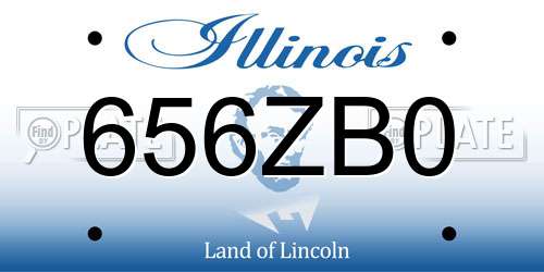 656ZB0 Illinois License Plate