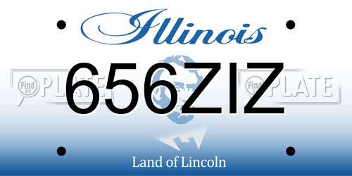 656ZIZ Illinois License Plate