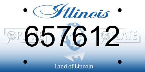 657612 Illinois License Plate