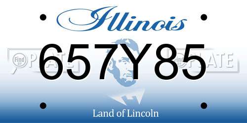657Y85 Illinois License Plate
