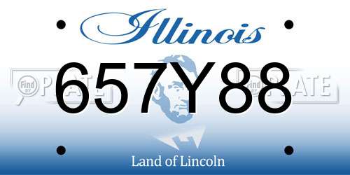 657Y88 Illinois License Plate