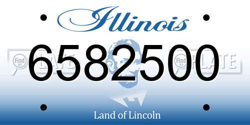 6582500 Illinois License Plate