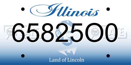 65825O0 Illinois License Plate