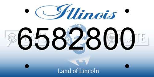 6582800 Illinois License Plate