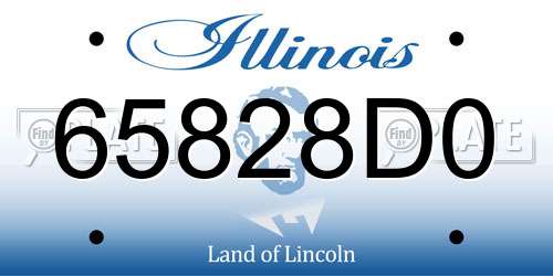 65828D0 Illinois License Plate