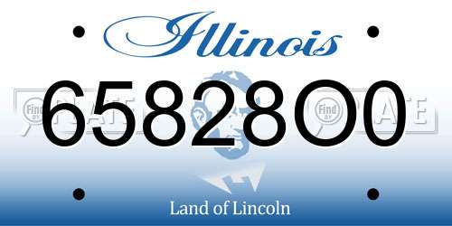 65828O0 Illinois License Plate