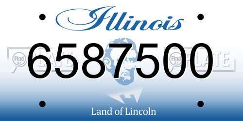 6587500 Illinois License Plate
