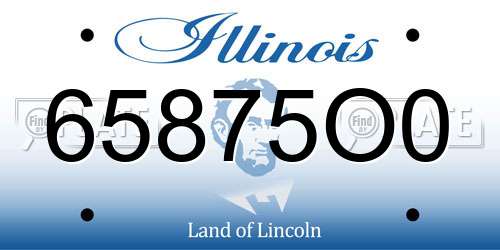 65875O0 Illinois License Plate