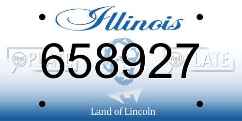 658927 Illinois License Plate