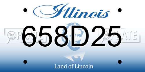 658D25 Illinois License Plate
