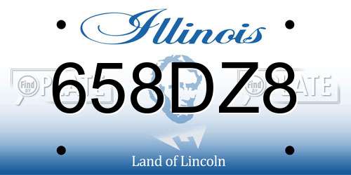658DZ8 Illinois License Plate