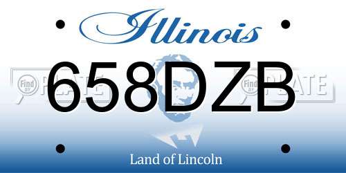 658DZB Illinois License Plate