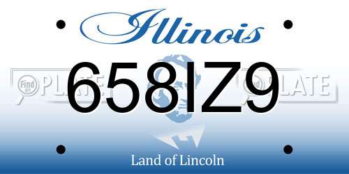658IZ9 Illinois License Plate