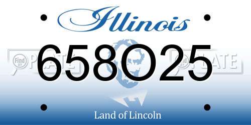 658O25 Illinois License Plate