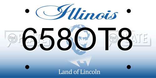 658OT8 Illinois License Plate