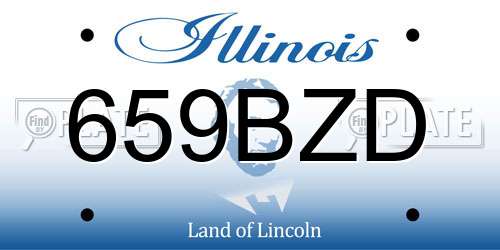 659BZD Illinois License Plate