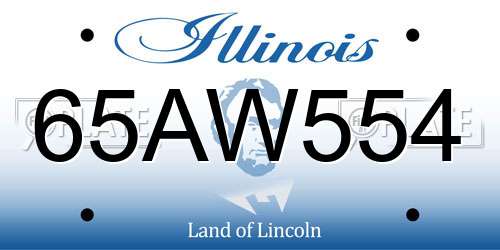 65AW554 Illinois License Plate
