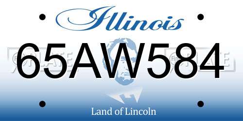 65AW584 Illinois License Plate