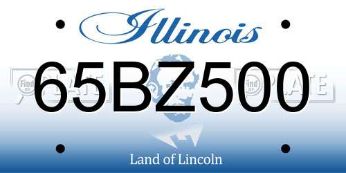 65BZ500 Illinois License Plate