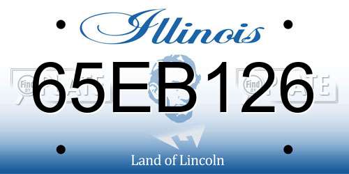 65EB126 Illinois License Plate