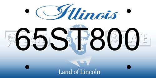 65ST800 Illinois License Plate