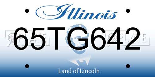 65TG642 Illinois License Plate