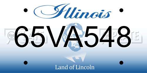 65VA548 Illinois License Plate