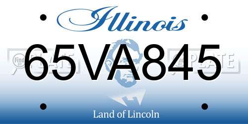 65VA845 Illinois License Plate