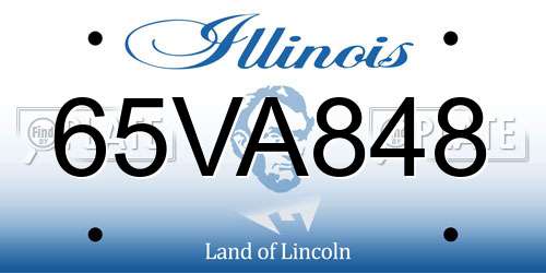 65VA848 Illinois License Plate