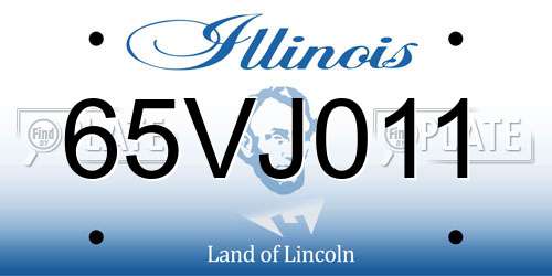65VJ011 Illinois License Plate