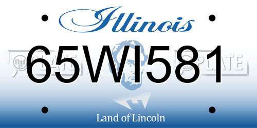 65WI581 Illinois License Plate