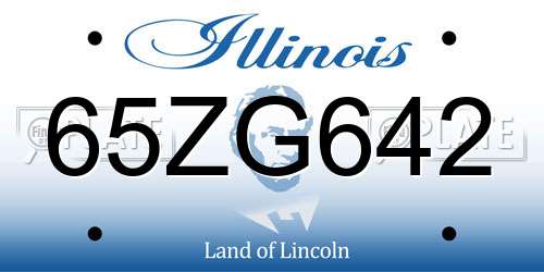 65ZG642 Illinois License Plate