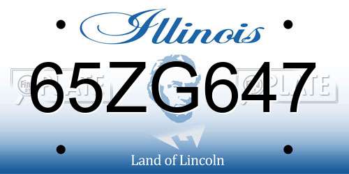65ZG647 Illinois License Plate
