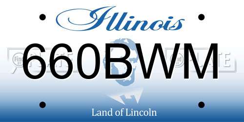 660BWM Illinois License Plate