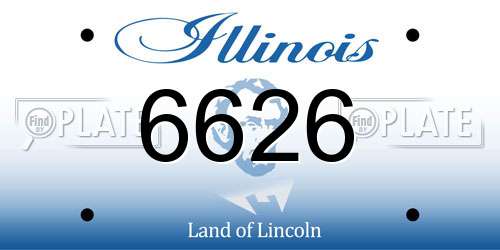 6626 Illinois License Plate
