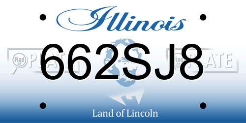 662SJ8 Illinois License Plate