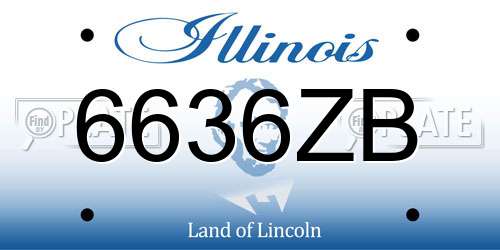 6636ZB Illinois License Plate