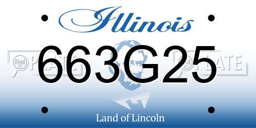 663G25 Illinois License Plate