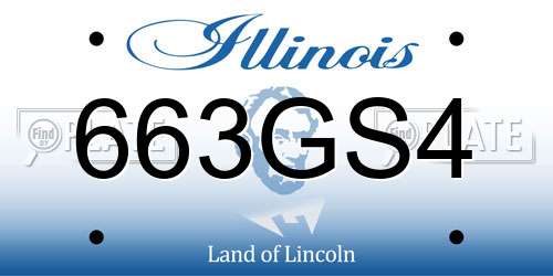 663GS4 Illinois License Plate
