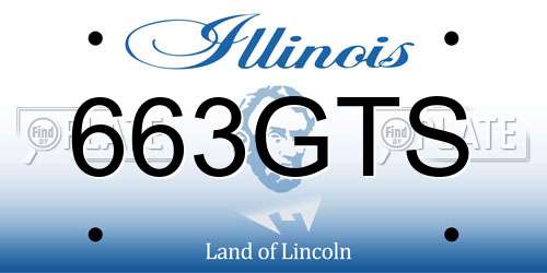 663GTS Illinois License Plate