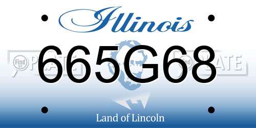 665G68 Illinois License Plate