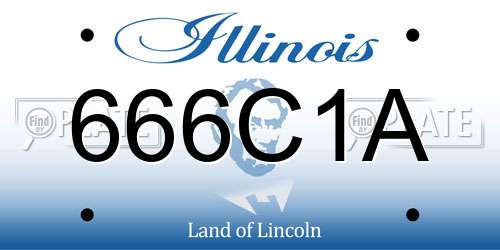 666C1A Illinois License Plate