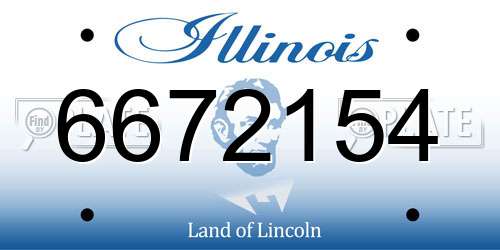 6672154 Illinois License Plate