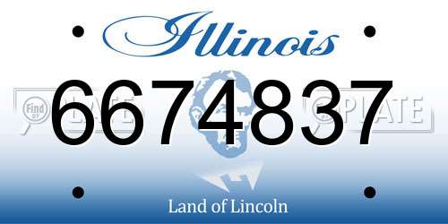 6674837 Illinois License Plate