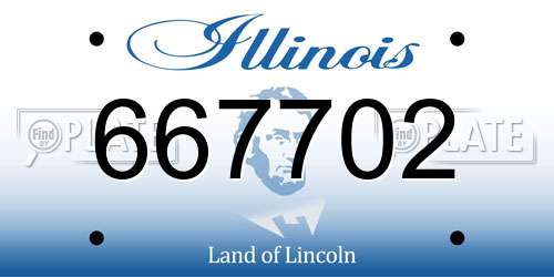 667702 Illinois License Plate