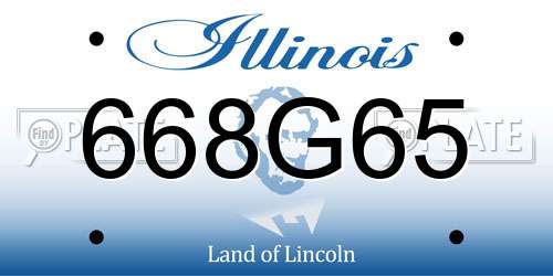 668G65 Illinois License Plate