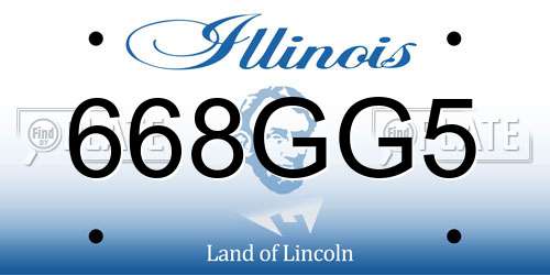 668GG5 Illinois License Plate