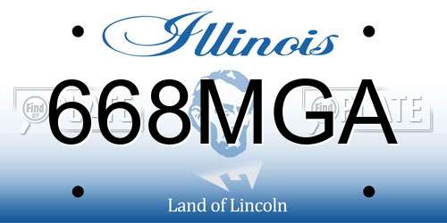 668MGA Illinois License Plate